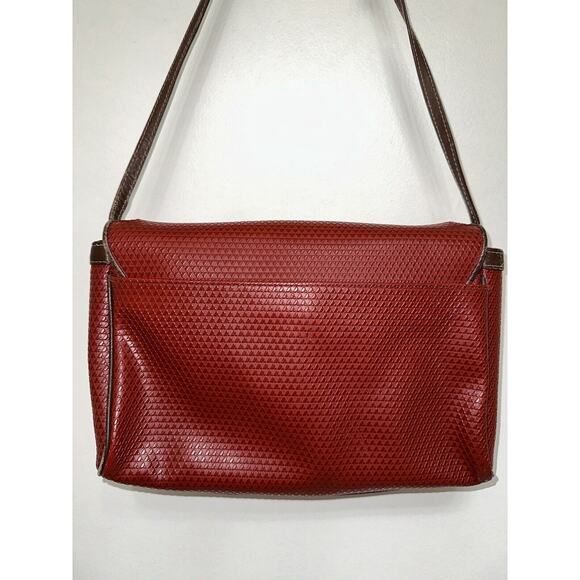 Vintage 80s Liz Claiborne Signature Crossbody Shoulder Bag Maroon Red Logo Purse - Picture 5 of 16